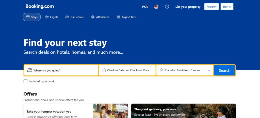 booking.com helps to find affordable hotels