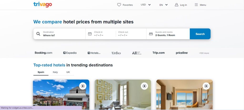trivago is hotel deal finder tool.